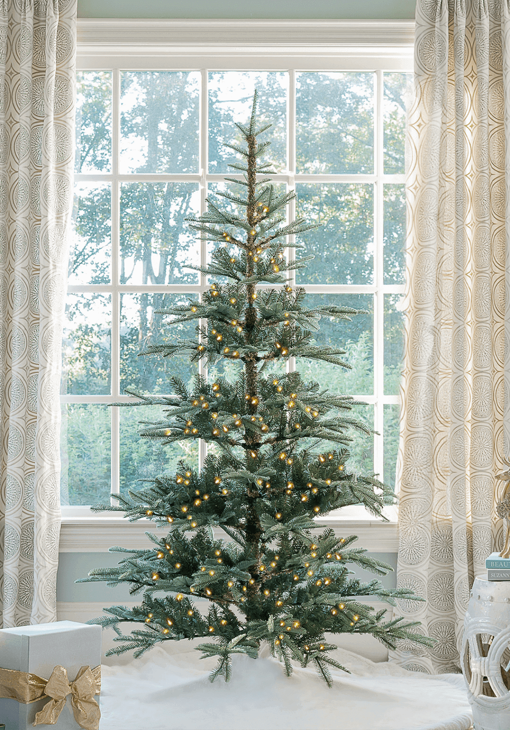 King of Christmas 7 ft King Noble Fir Artificial Christmas Tree with 500 Warm White LED Lights