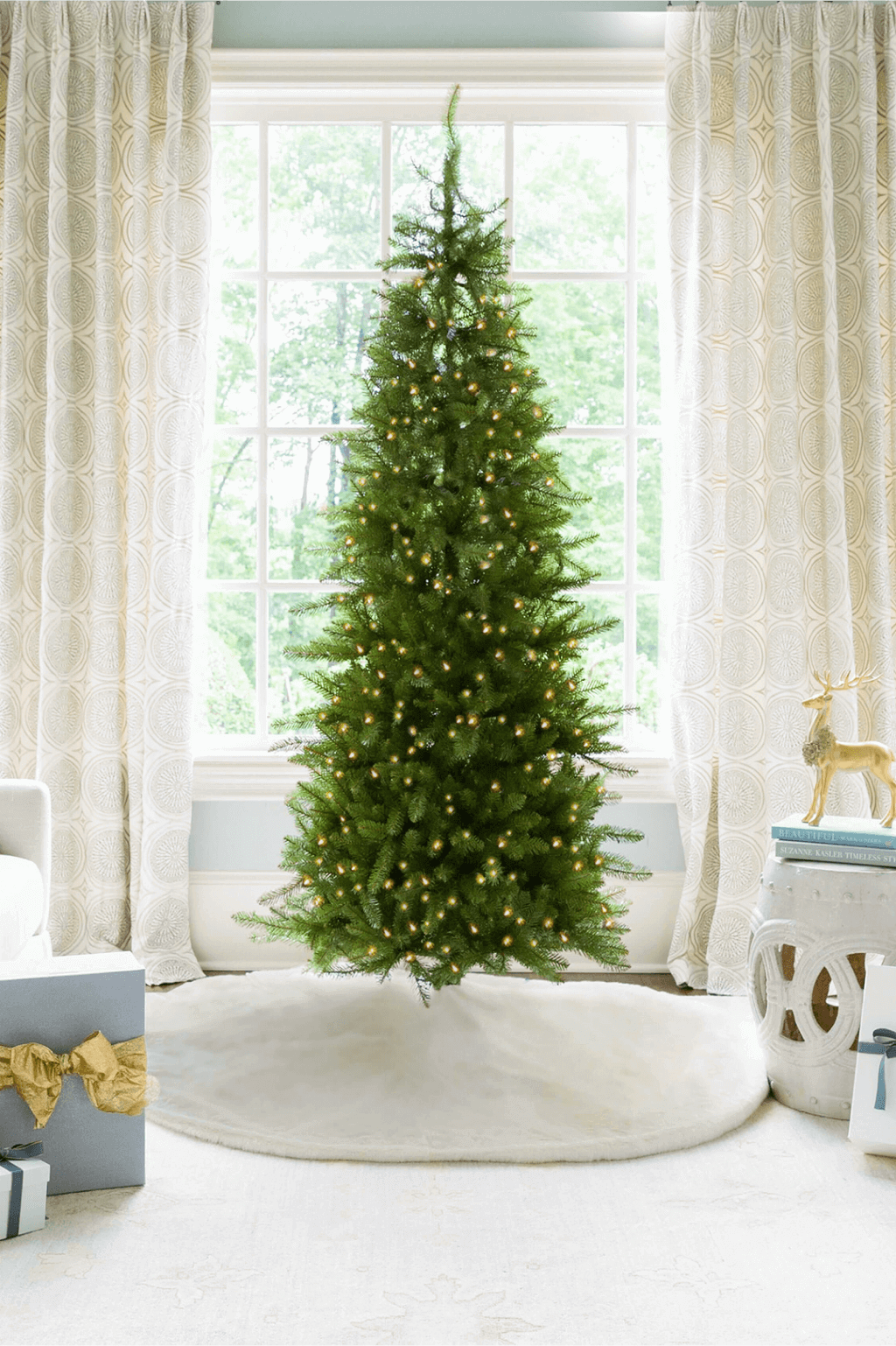 Earthflora's 7 Ft, 9 Ft., 12 Ft. 15 Ft. - Lighted Iridescent Tree With 8  Functions