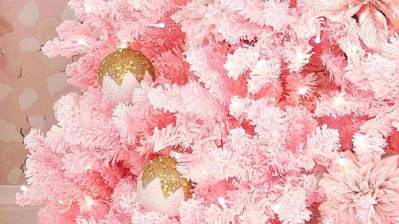 Pink Flock Artificial Christmas Trees | King of Christmas