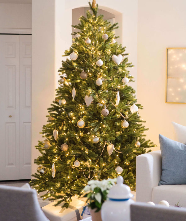 6.5' King Fraser Fir Artificial Christmas Tree Warm White LED Lights