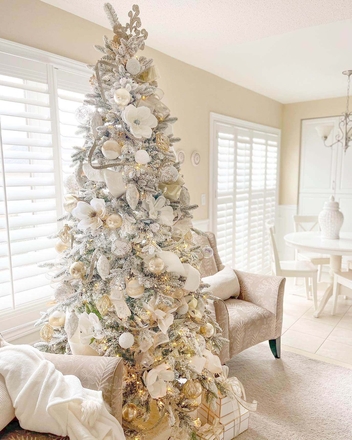 White silver and gold deals christmas tree