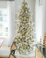 8' Queen Flock® Slim Artificial Christmas Tree With 700 Warm White LED