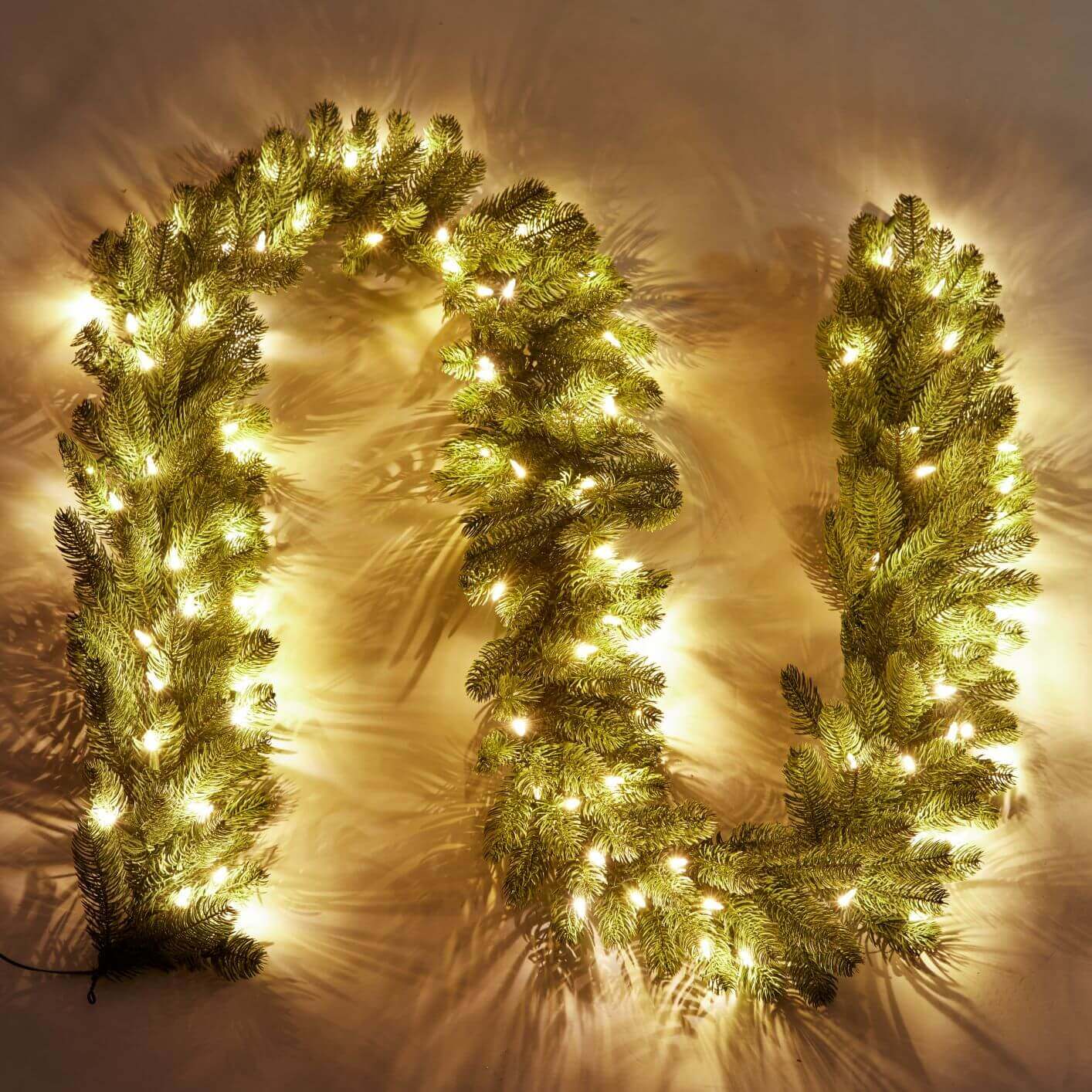 Christmas garland shop with lights